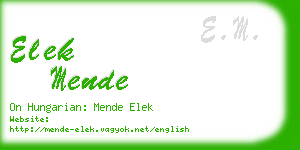 elek mende business card